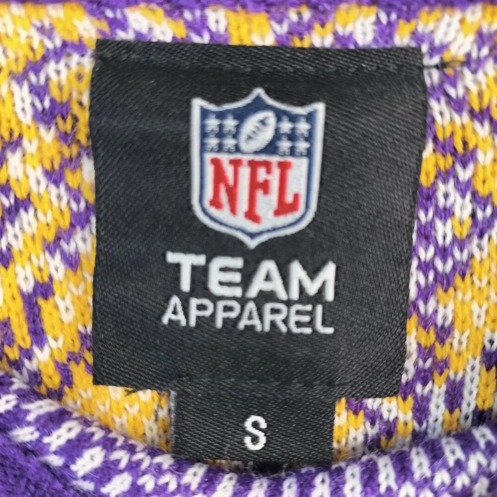 Minnesota Vikings Sweater Mens S Purple Gold Fair Isle Nordic Graphic Print SKOL